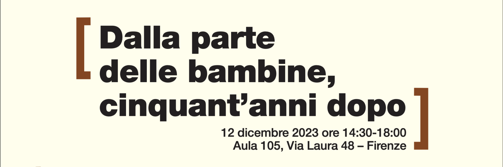 Convegno: Dalla parte delle bambine 50 anni dopo